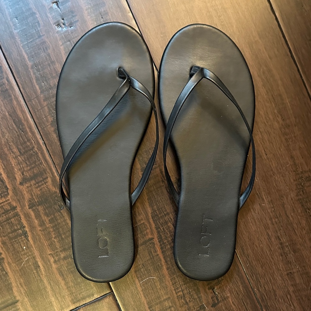 LOFT Black Leather Sandals